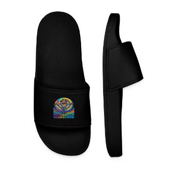 Psychedelic Scarecrow Trippy EDM Festival - Men’s Pool Sliders - black - Front