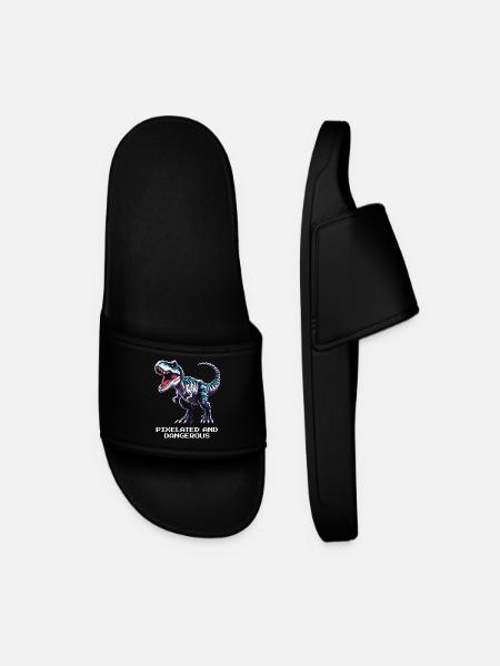 Verpixelt und gefährlich | Dinosaurier - Men’s Pool Sliders - black