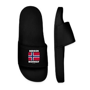 Norway Flag - Bergen - Norge - Norwegen - Männer Badelatschen - Schwarz - Vorne