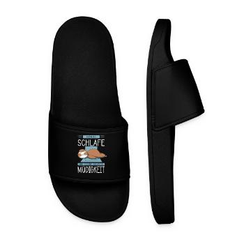 Funny Sayings Fun Outfits Irony Sarcasm - Men’s Pool Sliders - black - Front