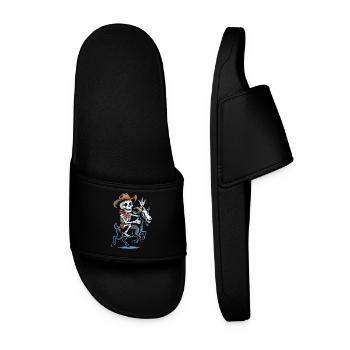 Squelette cow-boy sur chèvre - Claquettes Homme - noir - Devant
