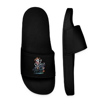 Squelette Cowboy Rodéo sur Gnous - Claquettes Homme - noir - Devant
