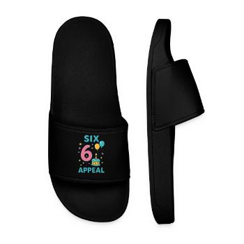 Six 6 Appeal Birthday Party Gift Kids Age 6 - Männer Badelatschen - Schwarz - Vorne
