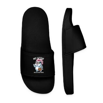 Hamster with sunglasses Halloween fun - Men’s Pool Sliders - black - Front