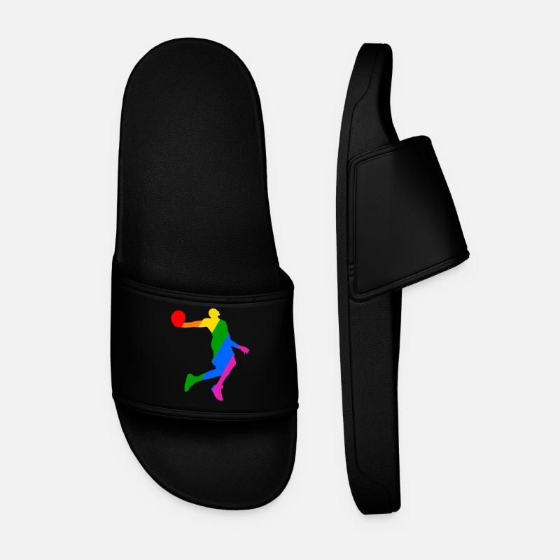 Rainbow Basketballer - Männer Badelatschen - Schwarz