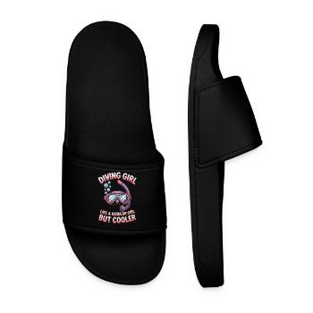 Plongée Dire Fille Drôle Plongée Cadeau - Claquettes Homme - noir - Devant