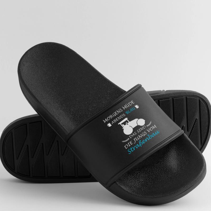 Road Construction Road Builder Construction Workers Men’s Pool Sliders