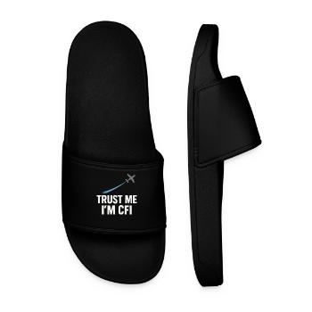 Flight Instructor Cfi Pilot Aviation Instructor - Men’s Pool Sliders - black - Front