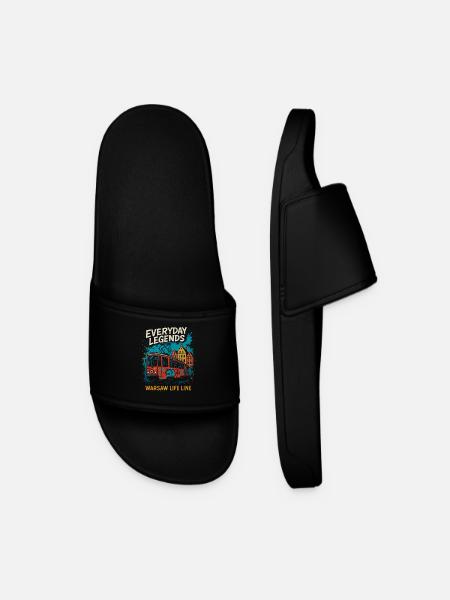 Everyday Legends Warsaw Tram Design - Men’s Pool Sliders - black