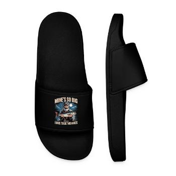 Mine's So Big – Funny Angler Shirt for Men - Men’s Pool Sliders - black - Front
