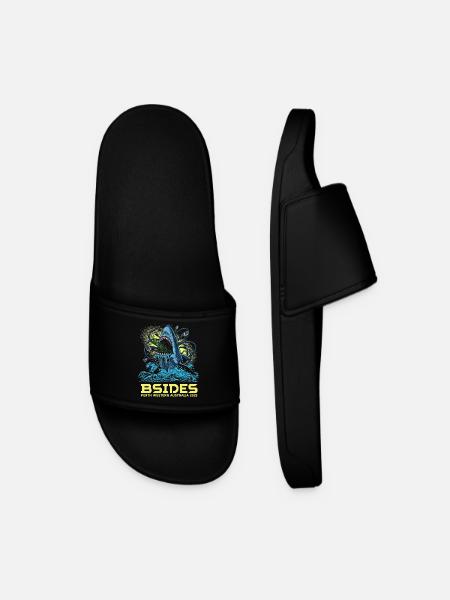 Shark Beat BSIDES Perth 2025 - Men’s Pool Sliders - black