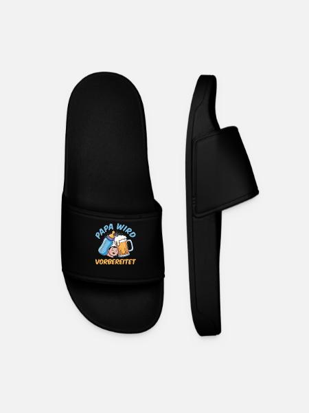 Dad-to-be DADDY IS PREPARED Funny - Men’s Pool Sliders - black