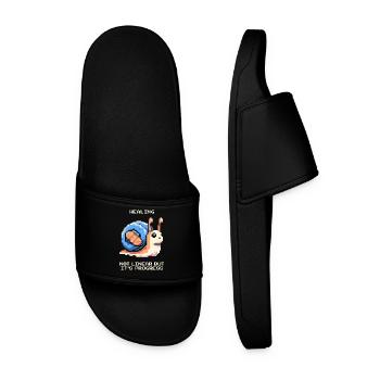 Healing is not linear | Progress, Recovery - Men’s Pool Sliders - black - Front