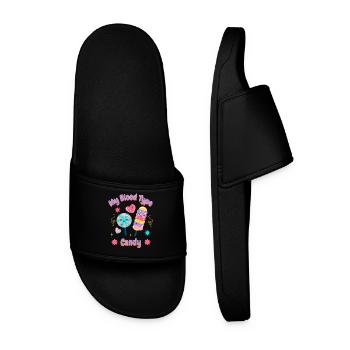 Sugar Addict Sweet Tooth Mode Drôle de bonbon - Claquettes Homme - noir - Devant