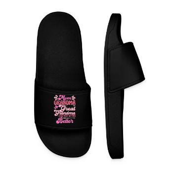 Oma Mama Geschenk Weihnachtsgeschenke Großmutter  - Männer Badelatschen - Schwarz - Vorne