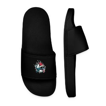 Baleine Noël Drôle - Claquettes Homme - noir - Devant