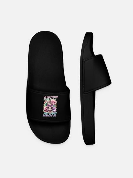 Fleurs Crâne Beauté Floraison - Claquettes Homme - noir