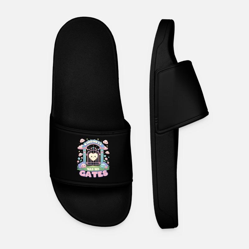 Humanity Equality Kindness Has No Gates - Men’s Pool Sliders - black