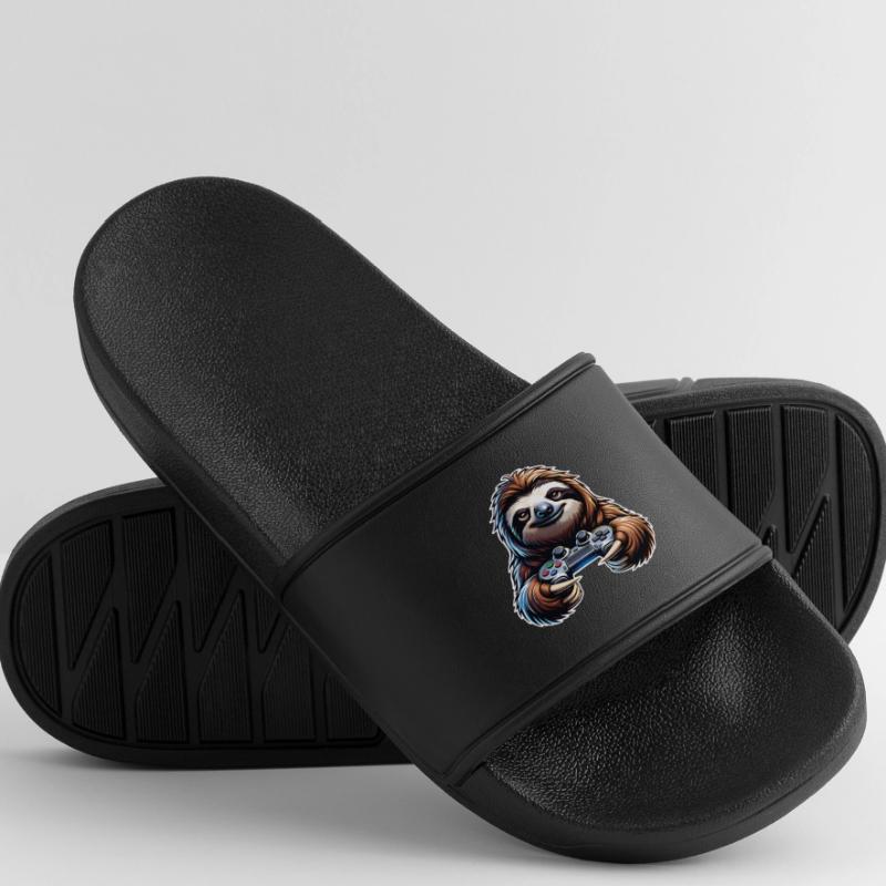 Gaming Sloth Controller Men’s Pool Sliders