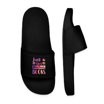 Just a girl who loves books - Men’s Pool Sliders - black - Front