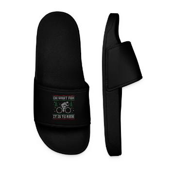 FUNNY UGLY CHRISTMAS ROAD BIKE CYCLING BIKE - Men’s Pool Sliders - black - Front