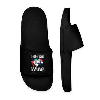 This Kid Loves Gaming - Men’s Pool Sliders - black - Front
