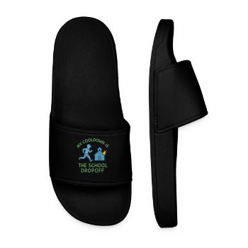 Running Mom, Dad, Jogging Parents - Men’s Pool Sliders - black - Front