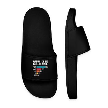 Padel game WHY I NEVER WIN IN PADEL Funny - Men’s Pool Sliders - black - Front