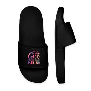 Just a girl who loves books - Men’s Pool Sliders - black - Front