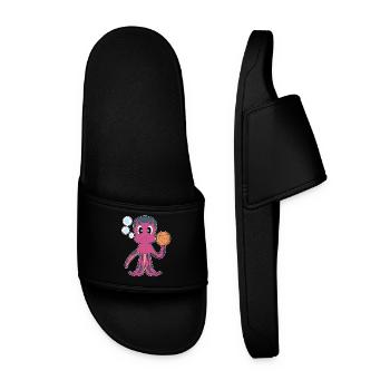 Octopus Basketball Player Basketball Sports - Men’s Pool Sliders - black - Front