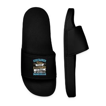 Humour Femme Supportrice Foot Marseille - Claquettes Homme - noir - Devant