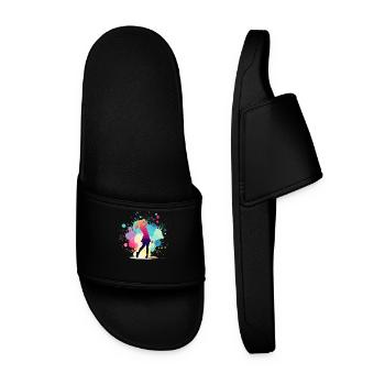 Golf, Golfeur, Golfeuse Femme, Golf Graphique - Claquettes Homme - noir - Devant