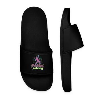 Problem Solving Climbing Rock Bouldering Fun - Men’s Pool Sliders - black - Front