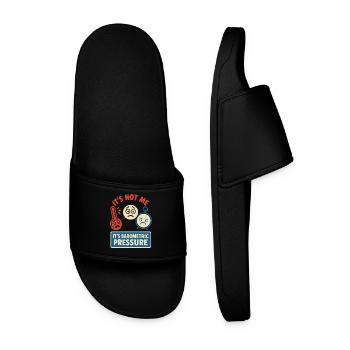 weather, drama, humor, gift, rain, snow - Men’s Pool Sliders - black - Front