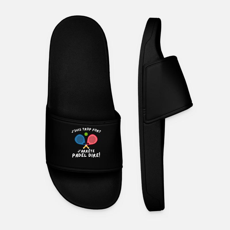 Humorous Man, Padel Player - Men’s Pool Sliders - black