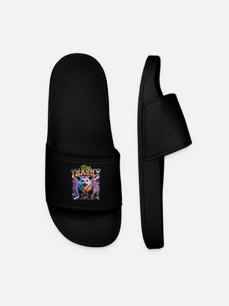 Funny Opossum - Men’s Pool Sliders - black