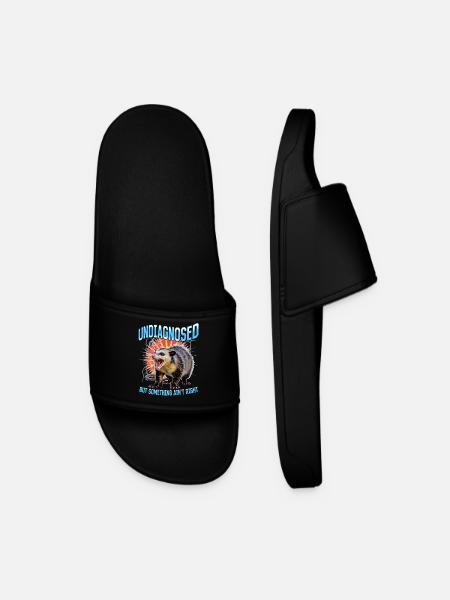 Funny Opossum - Men’s Pool Sliders - black
