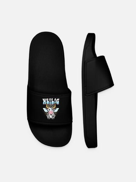 Vache Sacrée avec Auréole et Ailes - Claquettes Homme - noir