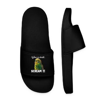 Cadeaux créatifs Bird Friends Perruche - Claquettes Homme - noir - Devant