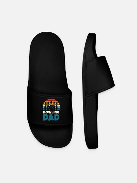 Bowling Dad Retro Design - Men’s Pool Sliders - black