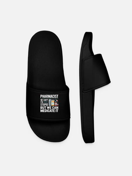 Pharma Humor Medicate It - Men’s Pool Sliders - black