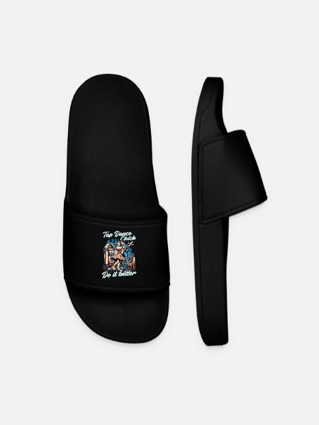 Tap Dance Tap Dancer - Men’s Pool Sliders - black