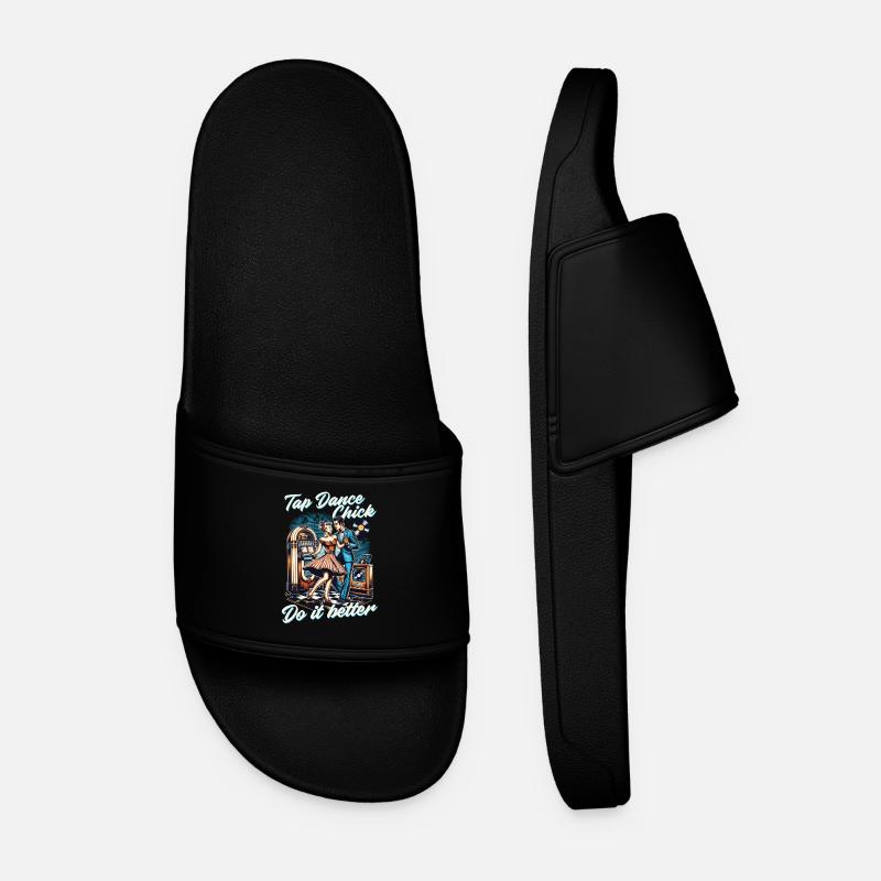 Tap Dance Tap Dancer - Men’s Pool Sliders - black