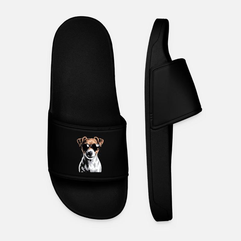 Jack Russell Terrier - Men’s Pool Sliders - black