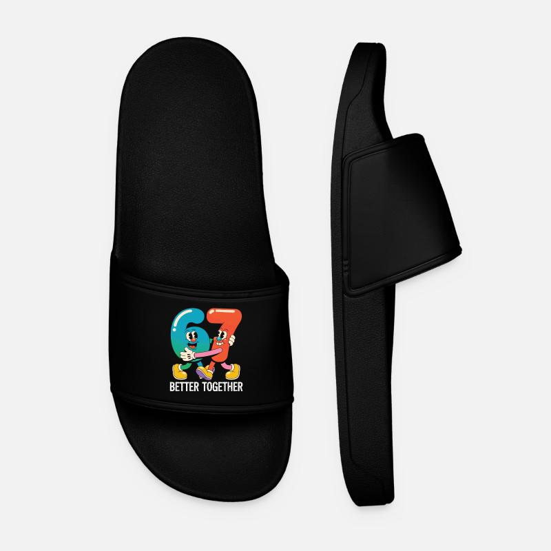 Six and Seven: Better Together - Men’s Pool Sliders - black