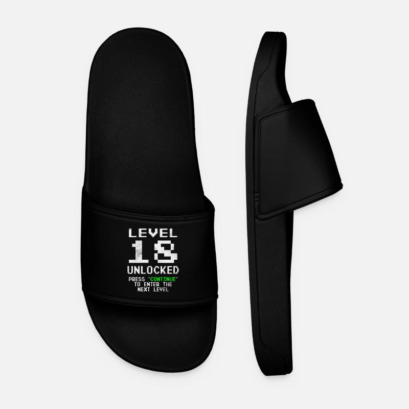 Level 18 Unlocked - Men’s Pool Sliders - black