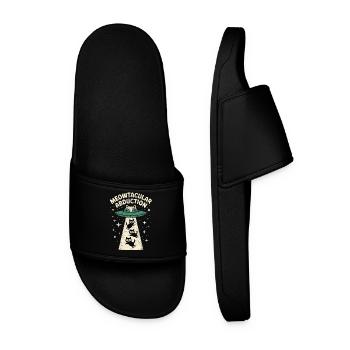 Funny Cat Alien Abduction  - Men’s Pool Sliders - black - Front