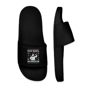 Salle de sport JOYEUX MUSCLE CHRISTMAS Drôle - Claquettes Homme - noir - Devant