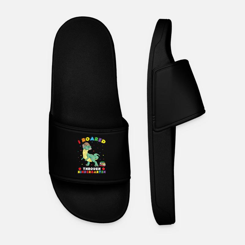 Kindergarten Outfit Dinosaur Costume - Men’s Pool Sliders - black