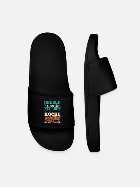 PATIENCE IS FOR WAITERS Funny - Men’s Pool Sliders - black